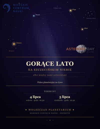 GORĄCE LATO NA SZCZECIŃSKIM NIEBIE, ALBO MIĘDZY NAMI ASTEROIDAMI (12+)  16:30